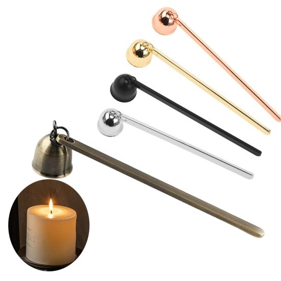Glocken-Kerzenlöscher mit langem Griff, polierter Edelstahl, Teelicht-Kerzendocht, Flammenlöscher, Kerzenstopper, Kerzenzubehör