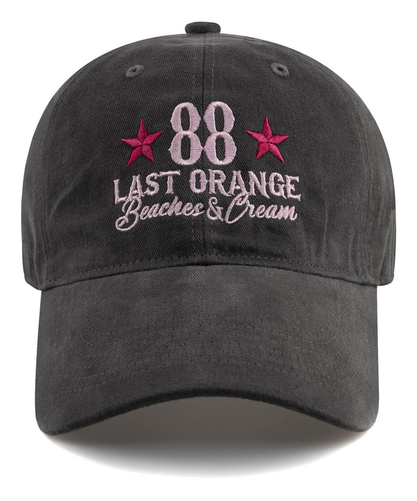 Bichiseuaenkeulim Last Orange Cotton Ball Cap-Charcoal
