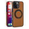 For iPhone 16 Pro Case with Ring Kickstand Compatible with MagSafe PU Leather Back Cover