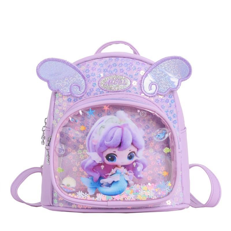 Children Cute Lightweight Backpack With Embroidered Cartoon Design For Daycare