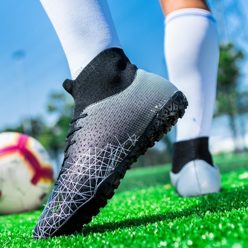 Fußballschuhe 30–47 UNISEX Fußballschuhe High-Top Gummiband Hochelastische Socken Training Kunstrasen Outdoor Sport Training Fußballschuhe