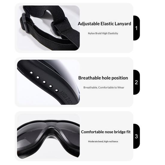 Sonnenbrille für Hunde UV-Schutz Winddicht Hundeschutzbrille mit verstellbarem Riemen Outdoor für kleine, mittlere und große Hunderassen