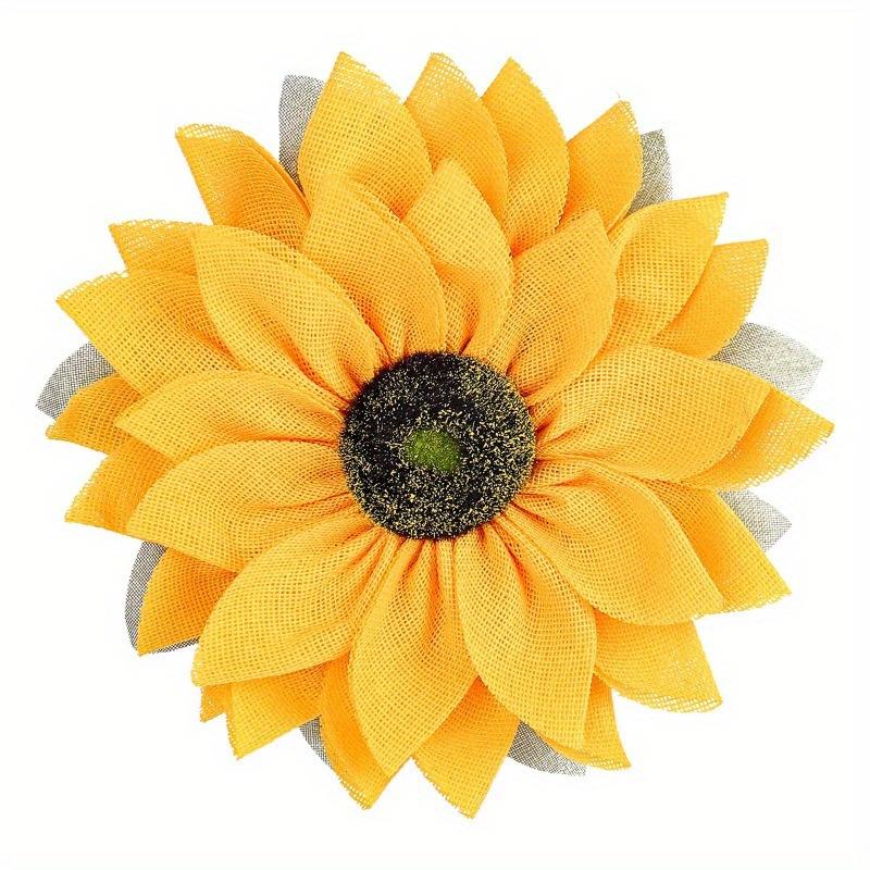 Sunflower Wreath Front Door Decor Cloth Fabric Wall Hanging Decoration Sunflower Thanksgiving Day 2024 Household Craft Ornaments