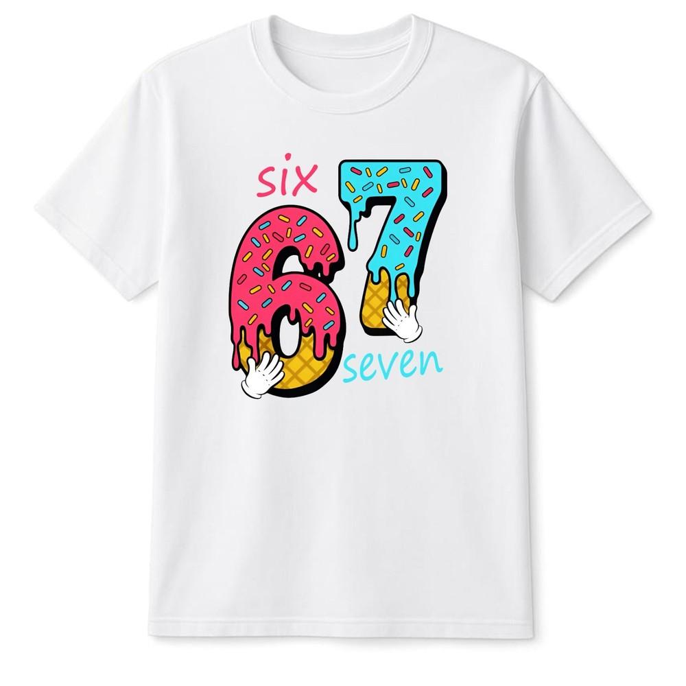 Fun Six Seven 6 7 Birthday Kids TShirt Boys Girls Celebration Pop Art Tee Top