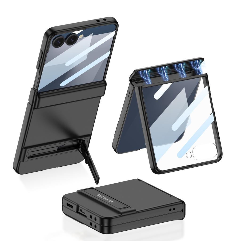 Samsung ZFlip7 Mobile Phone Case Magnetic Suction Bracket Hinge Full Inclusive Zflip7 Shell Film Protective Case