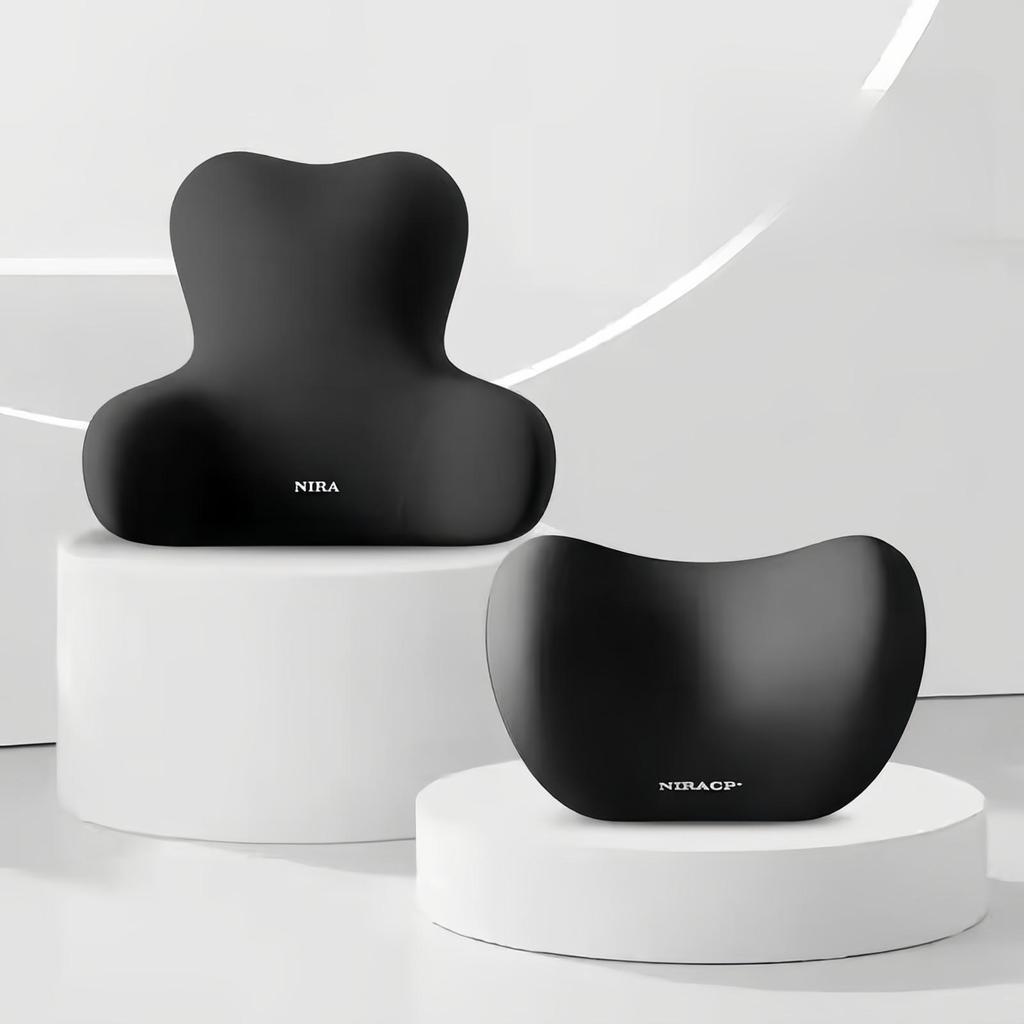 2PCS Car Headrest Lumbar Support Car Neck Pillow/Lumbar Cushion Driver Seat Backrest Car Cushion Driving Lumbar Support Fatigue Relief Cushion