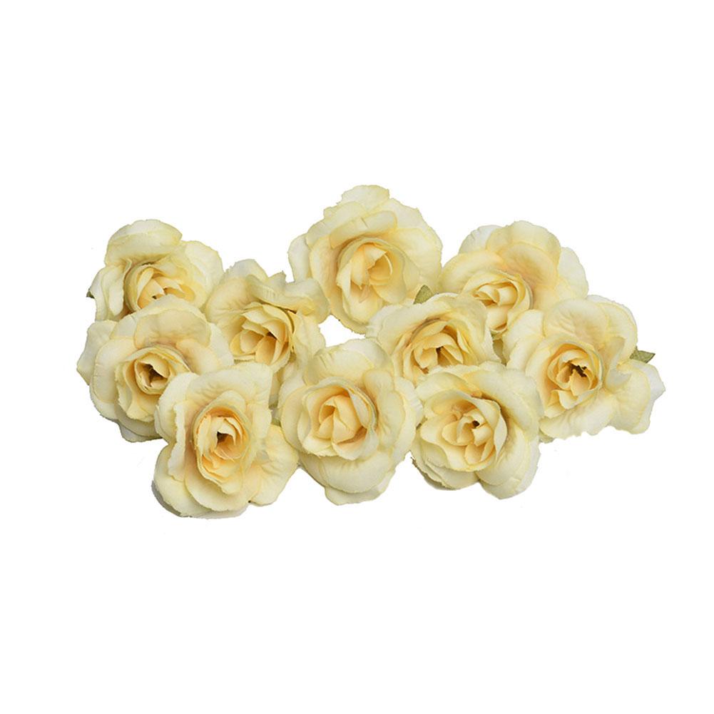 10Pcs 4cm Artificial Rose Flowers Head DIY Wedding Holiday Showcase Room Decor KTY