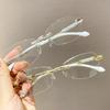 Ultralight Rimless Reading Glasses for Women Men Anti Blue Light Farsighted Eyewear Prescription Eyeglasses Diopter