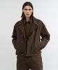 Insilence Boxy Fit Denim Jacket Brown