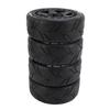 4PCS RC Rally Tires 17mm Rugged Plastic 1 8 RC Car Wheel Tyres for Entertainment Black