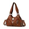 Women's Washed Soft Leather Crossbody & Shoulder Tote - Multifunctional, Casual, Trendy PU Bag