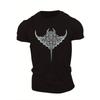 Camiseta Tribal Manta Raya para Hombre Talla Europea con Motivos Marinos en Espiral - Manga Corta Ropa de Playa de Verano, Top Casual Cuello Redondo, Camiseta Lavable a Máquina