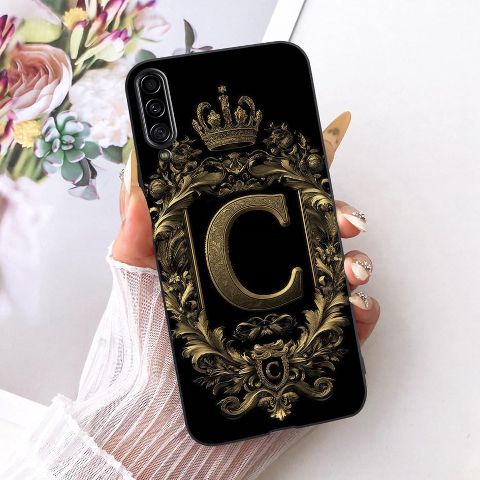 For Samsung Galaxy A90 5G Case SM-A908B Fashion Initial Letter Crown Soft Silicone Cover For Samsung A90 5G A 90 GalaxyA90 Funda