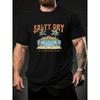 Salty Day T-Shirt,Soft Breathable & Fade-Resistant, Classic Fit for Daily Casual Wear