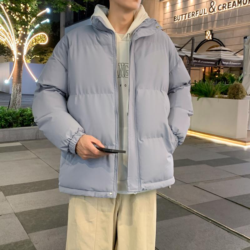 New Stand-up Collar Cotton Coat Men's Solid Color Men's Autumn and Winter Coat Couple Casual Cotton Coat Men's Top Bread Coat