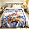 Butterfly Theme Soft Blanket Personalized Custom Name Text Print Warm Blanket Home Sofa Bedroom Decor
