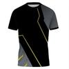 Fashion  Sports T Shirts For Men Summer Trend Crew Neck 3D Printed T-shirts Loose Breathable Fitness Running Tennis Top