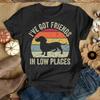 Cute Dachshund I've Got Friends In Low Places Printed T-Shirts Women Short Sleeve Funny Round Neck Tee Shirt Casual Summer Tops