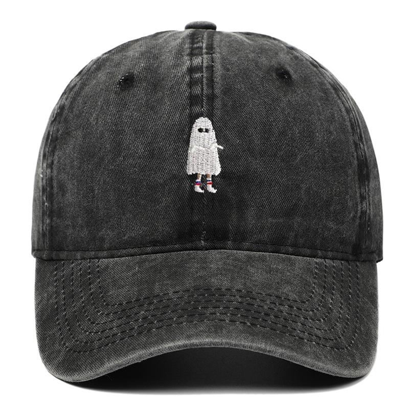 Halloween Ghost Embroidered Baseball Hat Suitable for Various Occasions Fashionable Adjustable Lightweight Hat