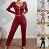Hetsäljande Sexig Spets Långärmad Pyjamas Set - Smal Passform Tvådelad Hemkläder