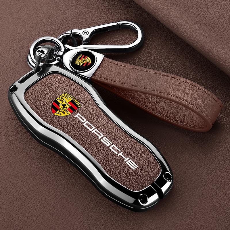 Leather Car Smart Remote Key Case Shell Fob Cover For Porsche Panamera Carman Macan Bobst Cayenne 911 970 981 991 Accessories