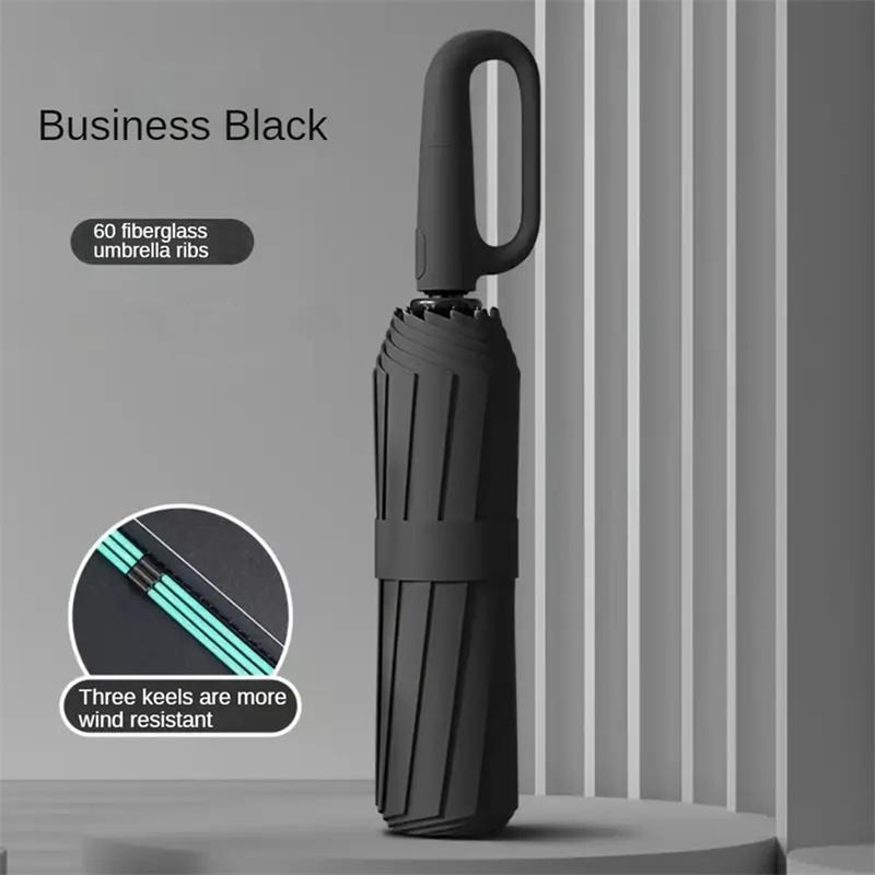 Windproof Automatic Foldable Umbrella with Dual Rain and Sun Protection