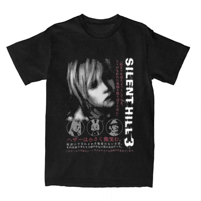 Maglietta da Uomo Silent Hill Gioco Horror Maglietta Divertente Manica Corta Girocollo T-Shirt Vintage Casual Taglie Grandi Magliette da Uomo