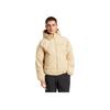 Solid Color Zipper Hooded Loose Warm Long Sleeve Down Jacket Unisex Outerwear Sand-Brown JG5927