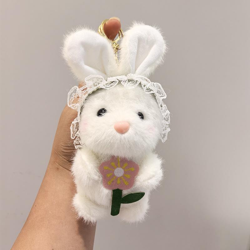 Niedlicher Neuer Stil Plüschiger Hase Plüsch Schlüsselanhänger Anhänger Niedliche Kleine Hasenpuppe Schultasche Taschen Hängende Dekoration