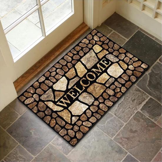 Welcome Non Entryway Rug Slip Absorbent Floor Mat Indoor Outdoor Entrance Doormat