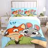 Set Biancheria da Letto Stampato Nick e Judy 3 Pezzi, Traspirante e Morbido, Lavabile in Lavatrice, Regalo di Natale, Adatto per Decorazione della Camera da Letto, 091