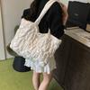 Casual Solid Color Puffy Tote Bag Korean Waterproof Quilted Heart Bag Large Capacity Leisure Women's Handbag Girls