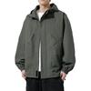 Men Jacket Hooded Windbreaker Trench Coats Oversize Plus Size Waterproof Black Bomber Camping Loose Thin Softshell