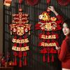 2026 Pferd-Jahr Glückszeichen Anhänger Beflockung 3D Traditionelles Chinesisches Neujahrsornament Vlies Aufhängung Quasten