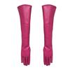 Fashion Lady Solid Color Faux Leather Full Finger Long Arm Gloves Stage Mittens