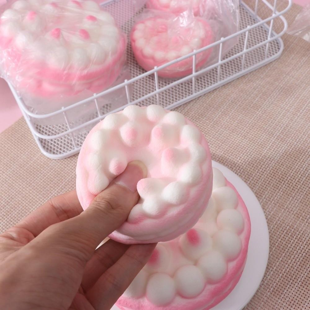 Simulation Raspberry Birthday Cake Squeeze Decompression Pressure Relief Slow Rebound Pu Cream Blaster Gift