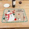 New Christmas Decorative Cartoon Embroidered Table Mat Heat Resistant Coaster Cloth for Dining Table Festive Home Decor
