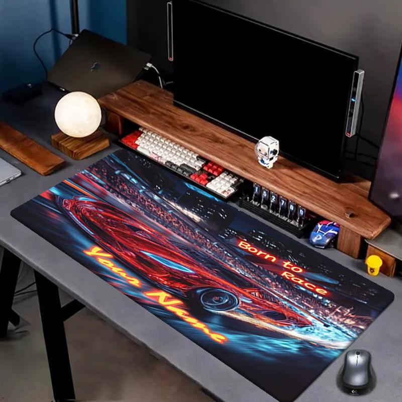 1PC Custom Name Through Night City Mouse Pad, Keyboard and Mouse Desk Pad, for Computer Notebook Birthday Gift For Any Room Or Office