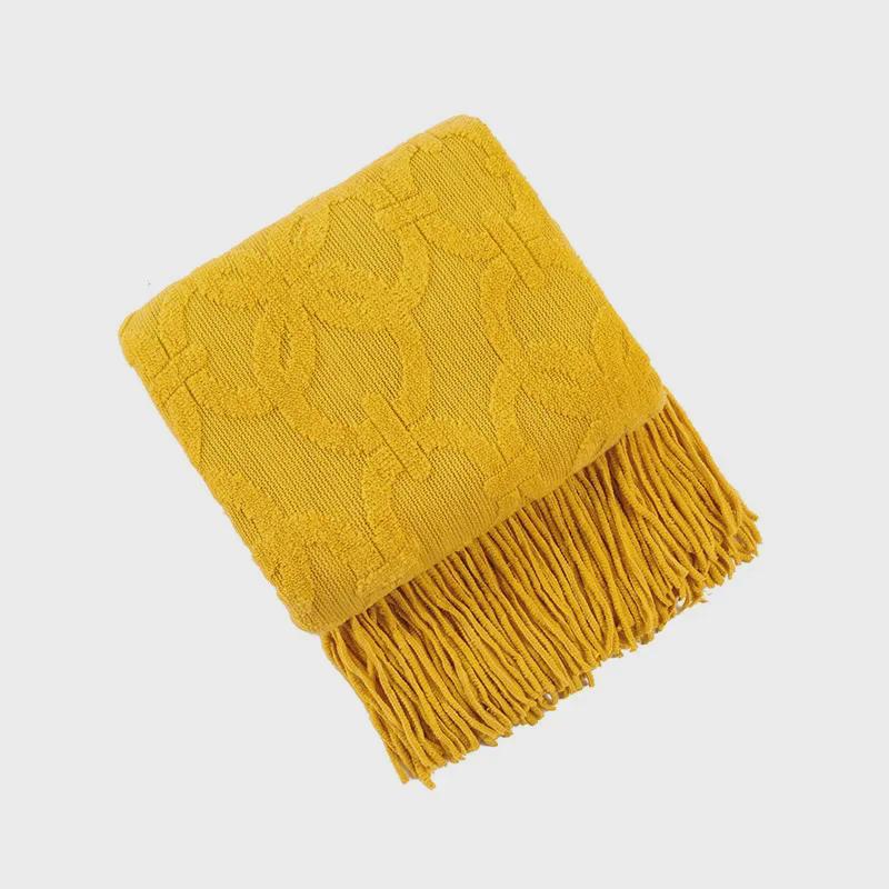 American-Style Knitted Jacquard Throw Blanket for Sofa, Office, Nap, or Travel
