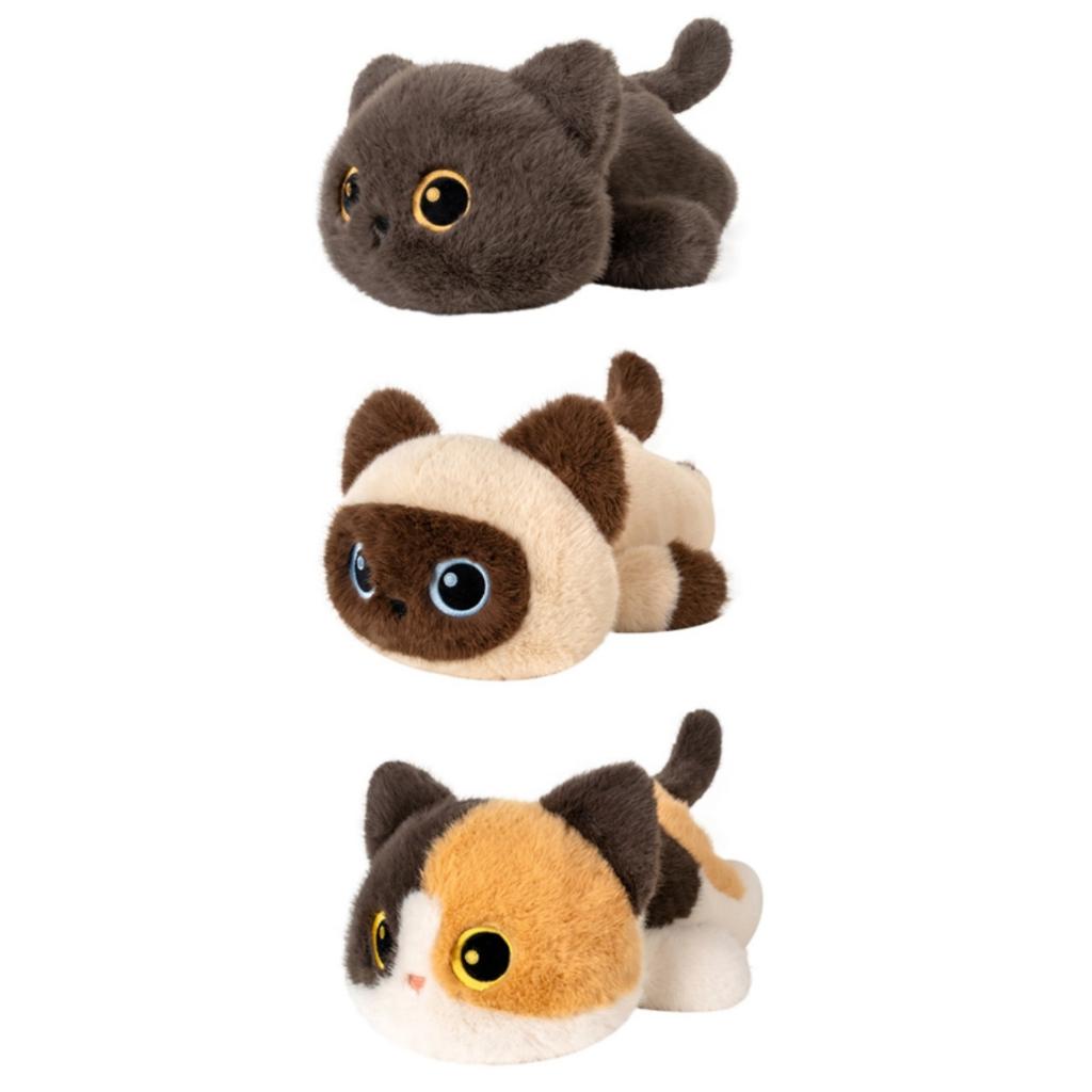 30cm/11.81in Furry Cat Plush Toy Soft Stuffed Animal Kitten Doll Perfect for Halloween Easter Christmas & Birthday Gifts
