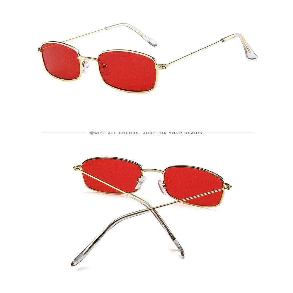 Fashion Uv400 Steampunk Small Retro Shades Metal Frame Rectangle Sunglasses Sun Glasses