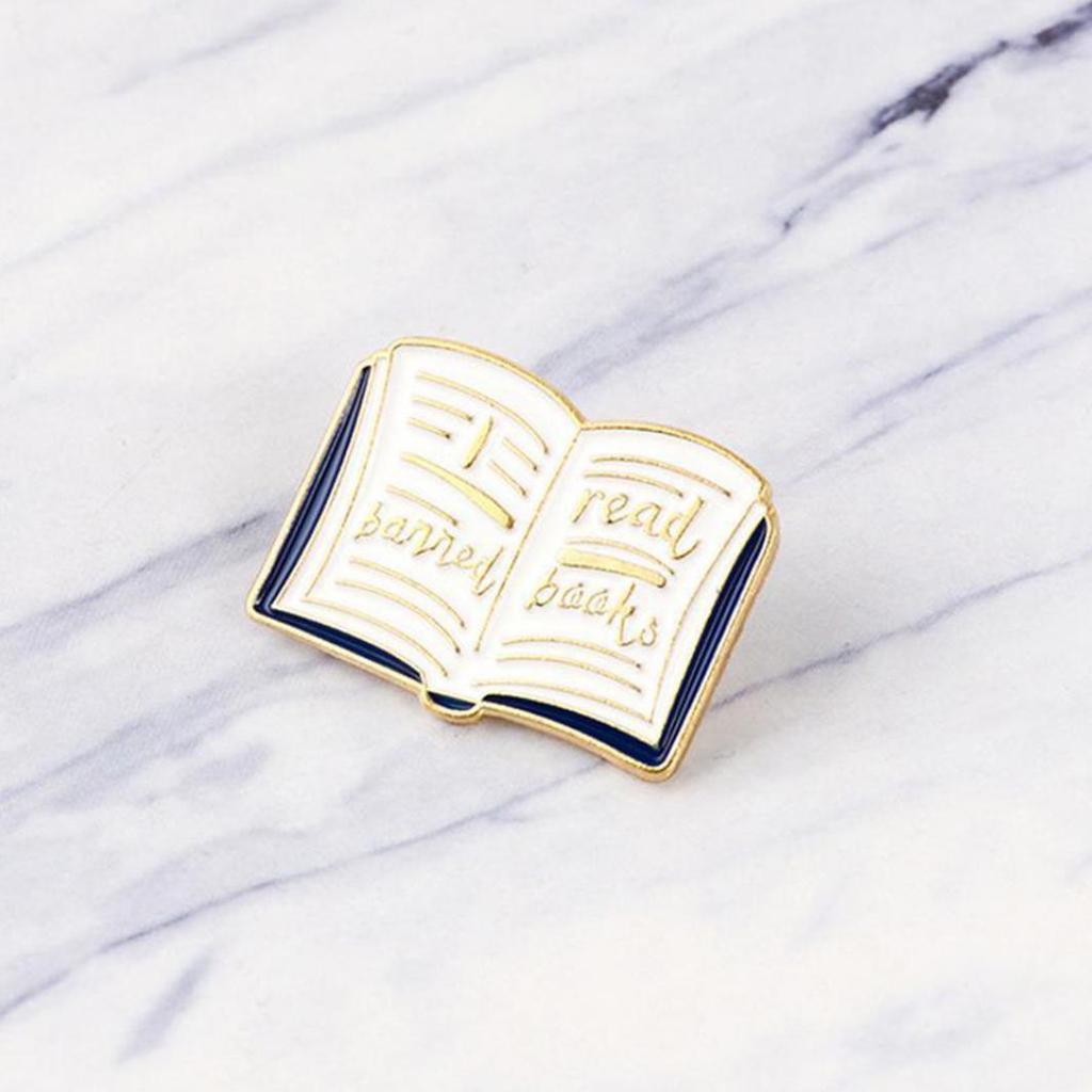 Women English Words Banned Read Books Enamel Brooch Pin Collar Badge Jewelry