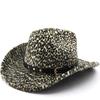Leopardenmuster Zylinderhut Herren und Damen Jazzhut, Frühling und Herbst Personalisierte Mode Cosplay Bühnenhut