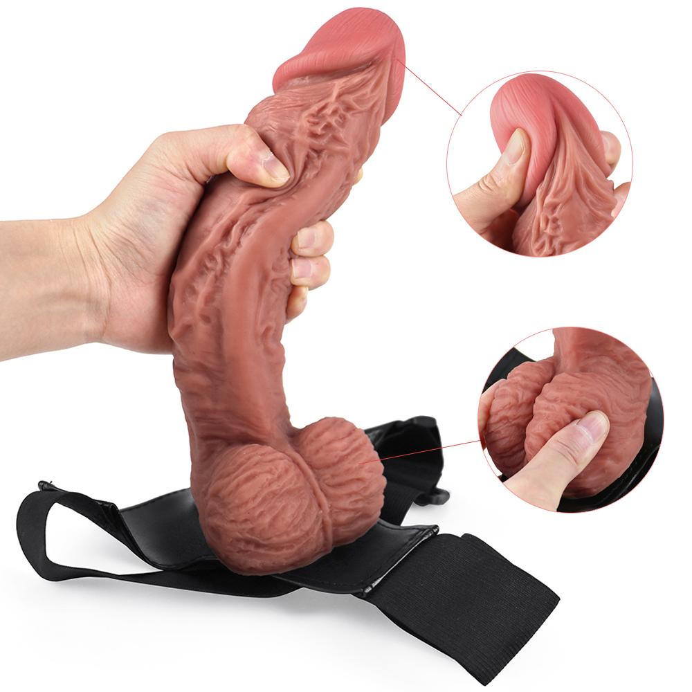 Women's Strap On Dildo Realistic Penis Strapon Suction Cup Dildo Sex Toys for Lesbian Women Soft Silicone