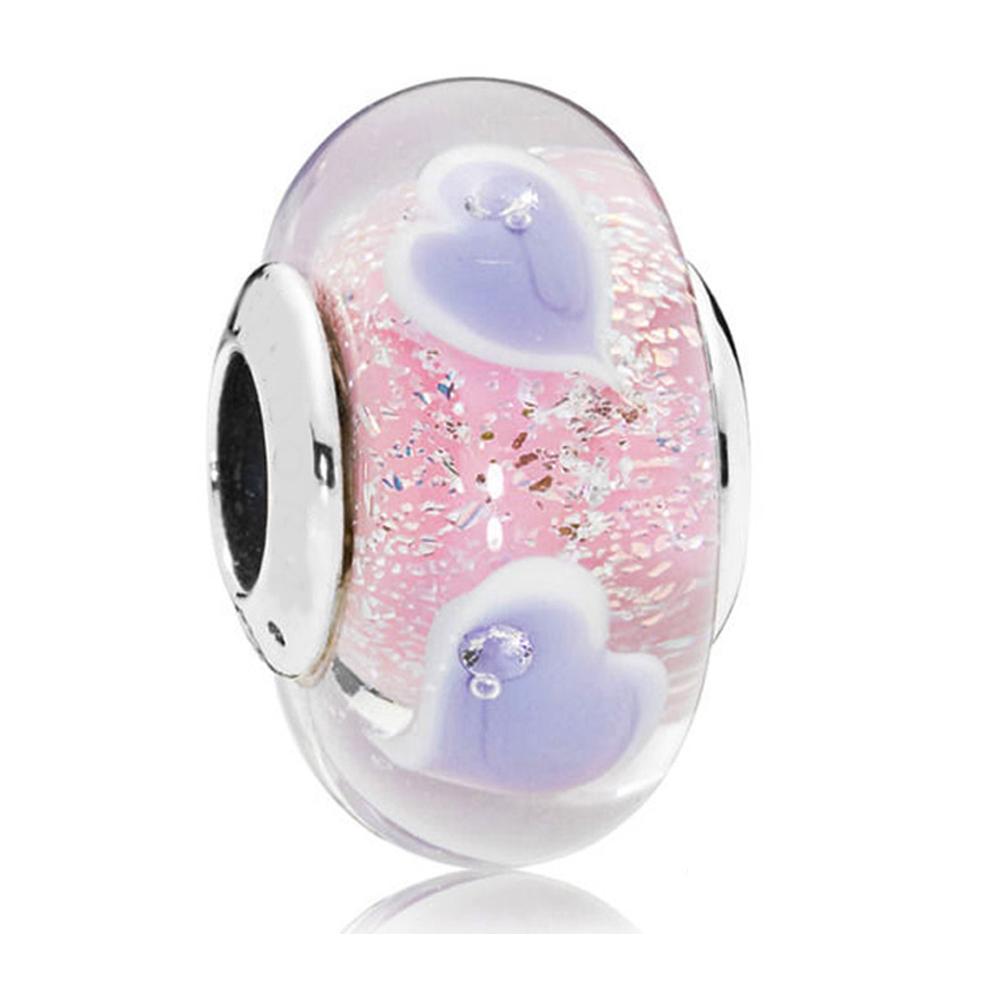 925 Silver Murano Glass Charms Fit Bracelets Round Murano Glass Charms Beads DIY Women Jewelry Gifts For Women
