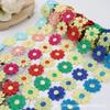 2.5CM Wide Beautiful White Embroidered Daisy Lace Fabric 3d Flowers Lace Ribbon Dress Collar Hats Headwear Sewing Trimming Decor
