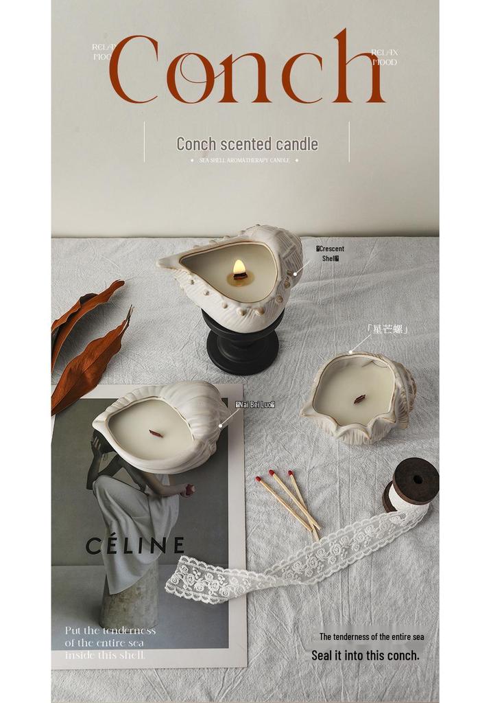 Creative Conch Soybean Wax Aromatherapy Candle - Birthday & Wedding Favor with Long-lasting Fragrance