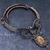 Collier Bijou Fait Main en Fil de Cuivre Enroulé Pierre Jaspe Astéroïde 18" I2D63