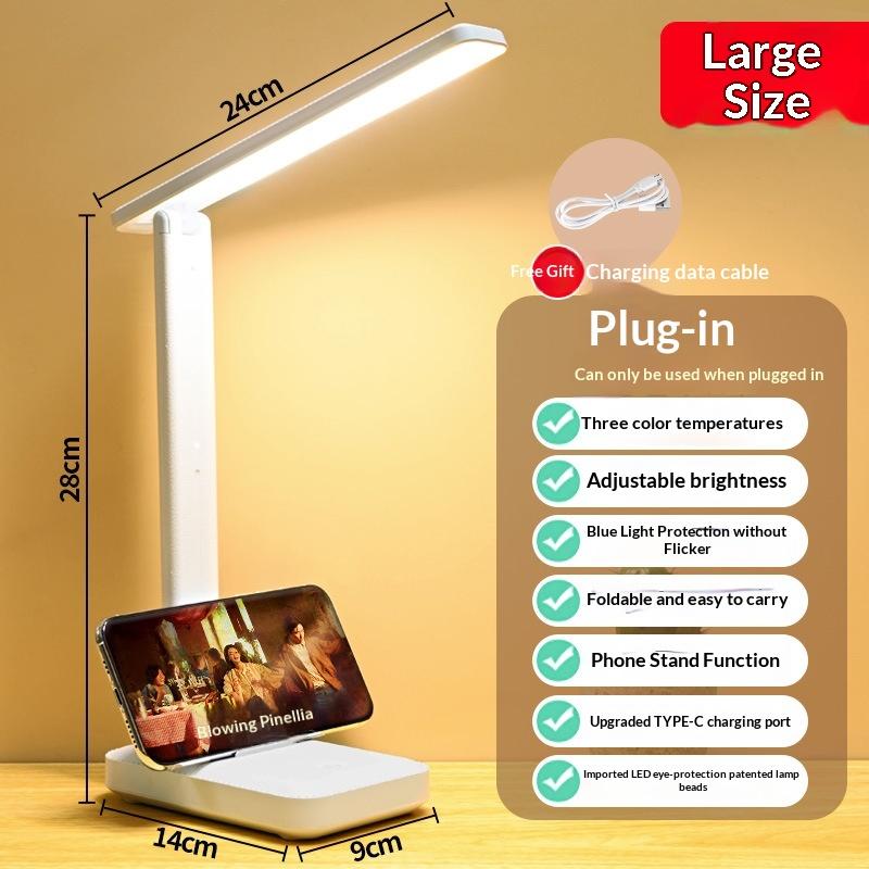 Faltbare Tischlampe LED Schreibtischlampe 3 Arten Stufenlos Dimmbar Touch Nachttisch Lese Augenschutz Nachtlicht USB Wiederaufladbar