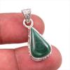 Pendentif en Argent Sterling Massif 925 Fait Main avec Pierre Précieuse Malachite Naturelle 1,25" h2A13